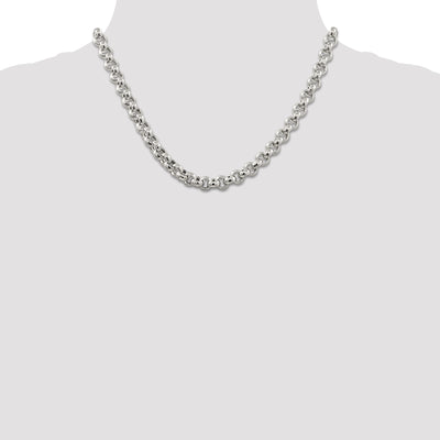 Sterling Silver Semi-solid Rolo Chain, 18 x 7.75mm
