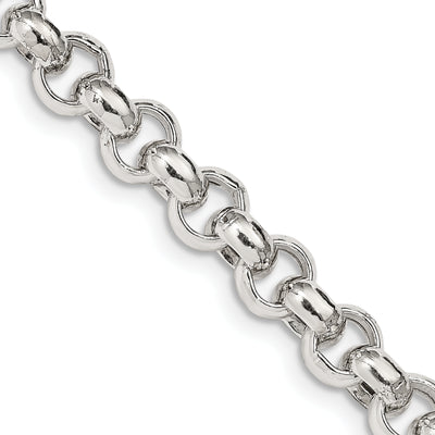Sterling Silver Semi-solid Rolo Chain, 18 x 7.75mm