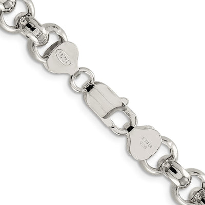 Sterling Silver Semi-solid Rolo Chain, 18 x 9.5mm