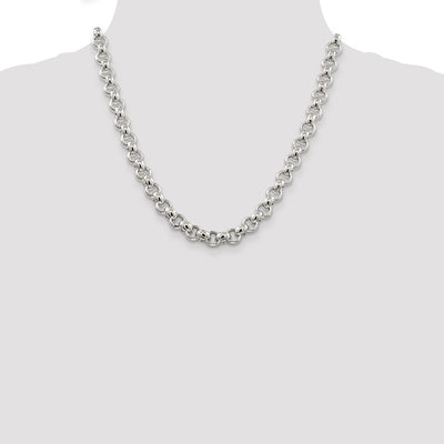 Sterling Silver Semi-solid Rolo Chain, 18 x 9.5mm