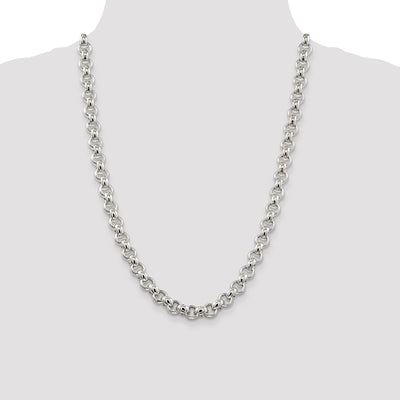 Sterling Silver Semi-solid Rolo Chain, 18 x 9.5mm