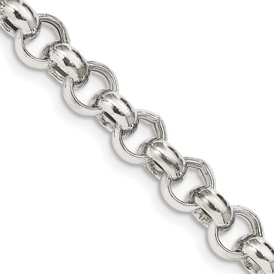 Sterling Silver Semi-solid Rolo Chain, 18 x 9.5mm