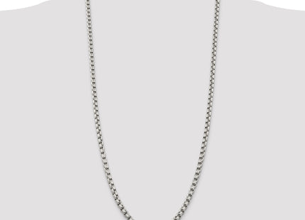 Sterling Silver Round Box Chain, 30 x 5.2mm