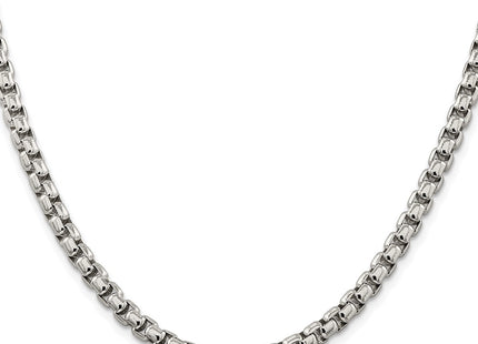 Sterling silver box link chain, alternate view