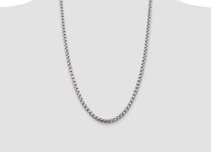 Sterling silver box link chain, further view