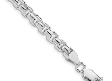 Sterling Silver Rhodium-plated Round Box Chain, 18 x 5.2mm