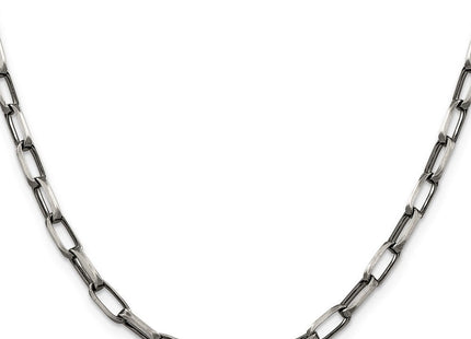 Sterling Silver Antiqued Elongated Open Link Bracelet
