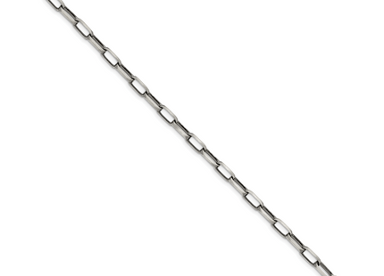 Sterling Silver Antiqued Elongated Open Link Chain, 8.5 x 4.8mm