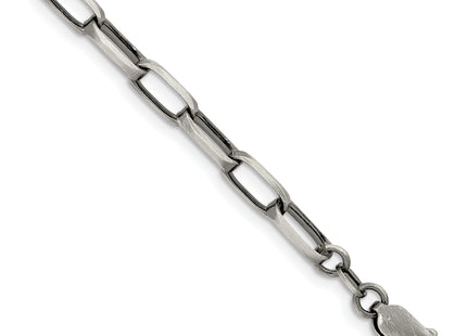 Sterling Silver Antiqued Elongated Open Link Chain, 8.5 x 4.8mm