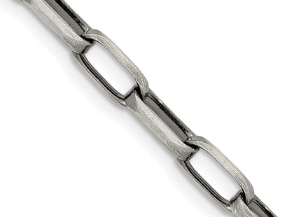 Sterling Silver Antiqued Elongated Open Link Bracelet