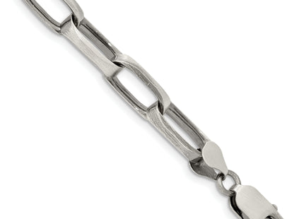 Sterling Silver Antiqued Elongated Open Link Chain, 8.5 x 8mm