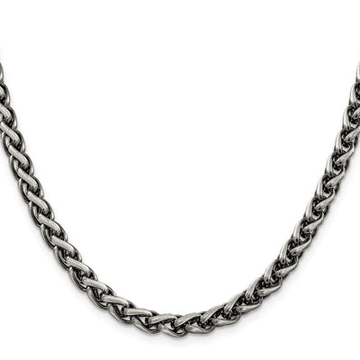 Sterling Silver Antiqued Round Spiga Chain