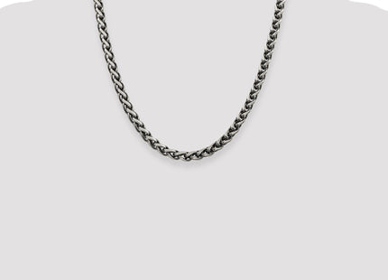 Sterling Silver Antiqued Round Spiga Chain