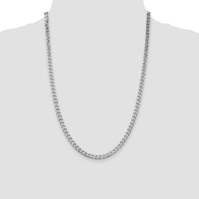 Sterling Silver Rhodium-plated Polished Curb Chain, 18 x 5mm