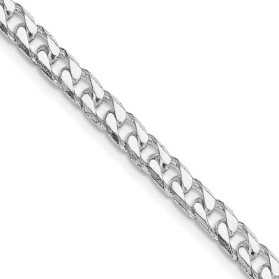 Sterling Silver Rhodium-plated Polished Curb Chain, 18 x 5mm
