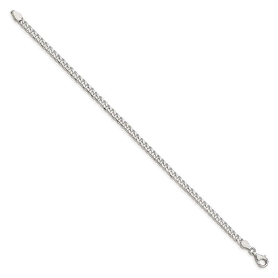 Sterling Silver Polished Curb Bracelet, 7 x 3.5mm
