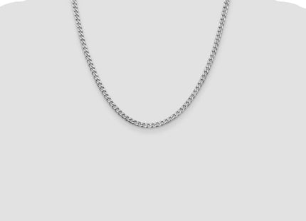 Sterling Silver Rhodium-plated Polished Curb Chain (Style QFC151R-20)