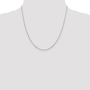 Sterling Silver Elongated Open Link Chain (Style QFC155-20)