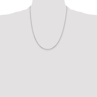 Sterling Silver Elongated Open Link Chain (Style QFC155-22)