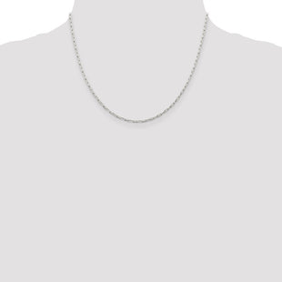 Sterling Silver Elongated Open Link Chain (Style QFC156-18)