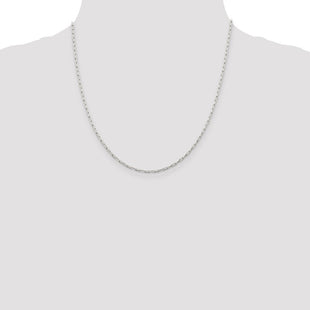 Sterling Silver Elongated Open Link Chain (Style QFC156-20)