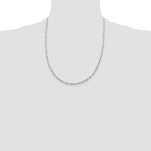 Sterling Silver Elongated Open Link Chain (Style QFC156-22)