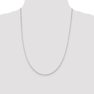 Sterling Silver Elongated Open Link Chain (Style QFC156-24)