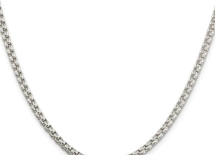 Sterling silver box link chain, alternate view