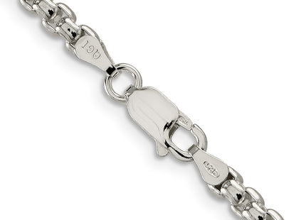 Sterling silver box link chain, another view