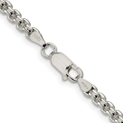 Sterling Silver Round Box Chain, 18 x 3.6mm