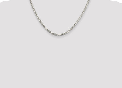 Sterling silver box link chain, further view