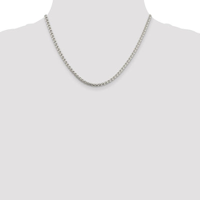 Sterling Silver Round Box Chain, 18 x 3.6mm