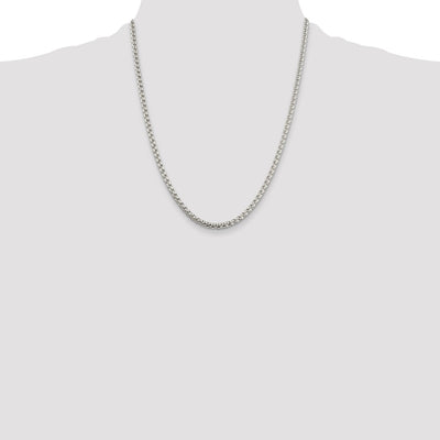 Sterling Silver Round Box Chain, 18 x 3.6mm