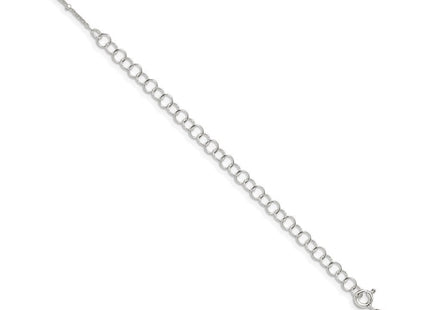 Sterling Silver Rolo with Beads Chain w/4in ext. (Style QFC163E-22)