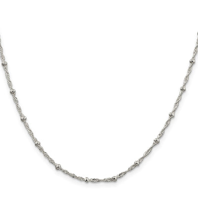 Sterling Silver Singapore w/ Beads Chain