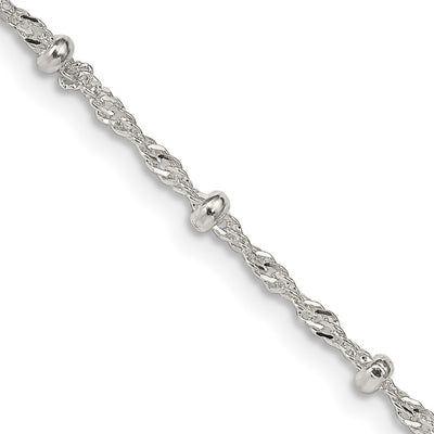 Sterling Silver Singapore w/ Beads Chain