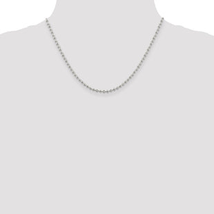Sterling Silver Fancy Beaded Chain (Style QFC166-18)