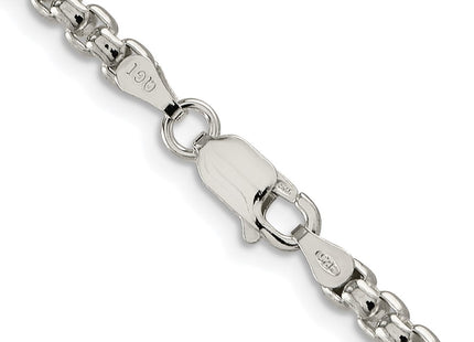 Sterling silver box link chain, another view