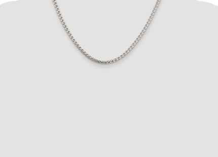 Sterling Silver Rhodium-plated Round Box Chain, 18 x 3.6mm