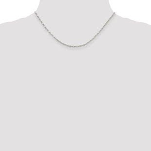 Sterling Silver Fancy Wave Flat Link Chain (Style QFC193-16)
