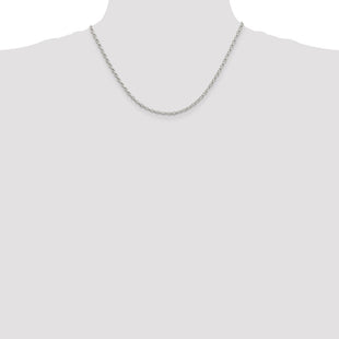 Sterling Silver Oval Fancy Rolo Chain (Style QFC194-18)