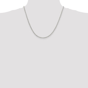 Sterling Silver Oval Fancy Rolo Chain (Style QFC194-20)