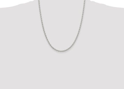 Sterling Silver Oval Fancy Rolo Chain (Style QFC194-22)