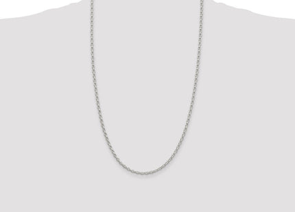 Sterling Silver Oval Fancy Rolo Chain (Style QFC194-26)