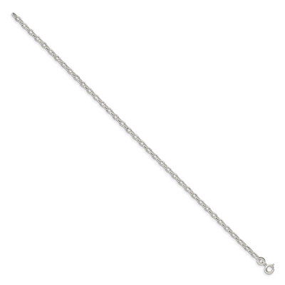 Sterling Silver Oval Fancy Rolo Bracelet, 7 x 2.75mm