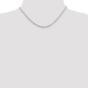 Sterling Silver Flat Link Cable Chain (Style QFC196-16)
