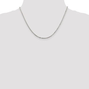 Sterling Silver Flat Link Cable Chain (Style QFC196-18)