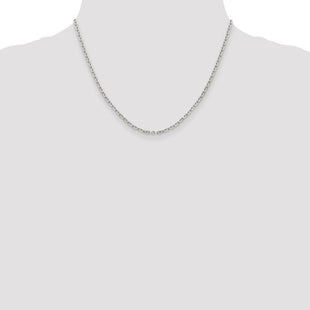 Sterling Silver Flat Link Cable Chain (Style QFC197-18)