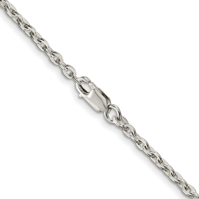 Sterling Silver Flat Link Cable Chain, 16 x 2.75mm