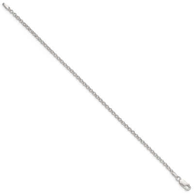 Sterling Silver Rolo Chain Anklet, 9 x 2.8mm